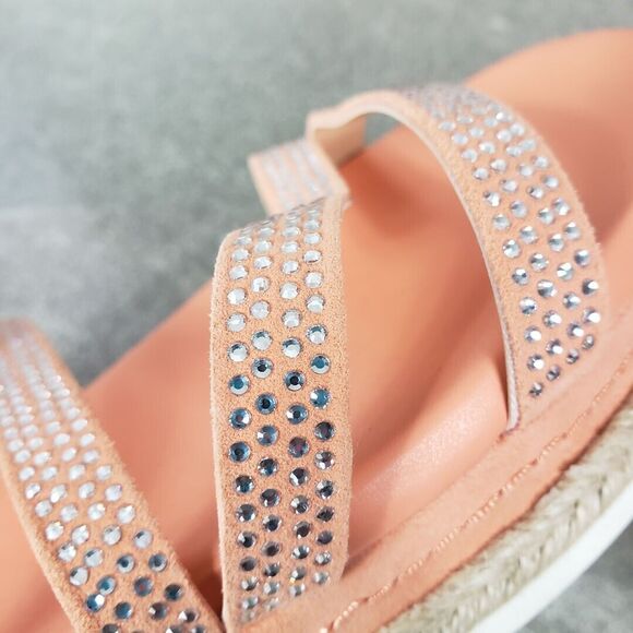 Vince Camuto Shoes Womens 8.5 M Pink Rhinestones Strappy Slide Sandals Rallsan - Picture 8 of 13